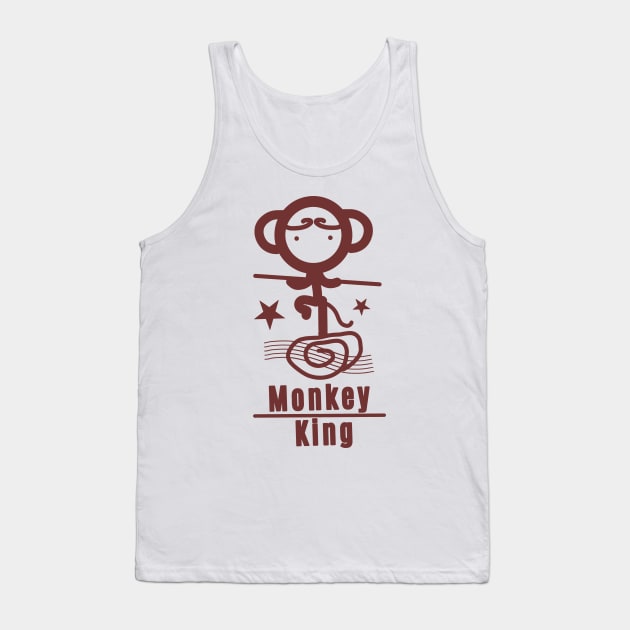 Monkey King - Maroon Tank Top by Design Fern